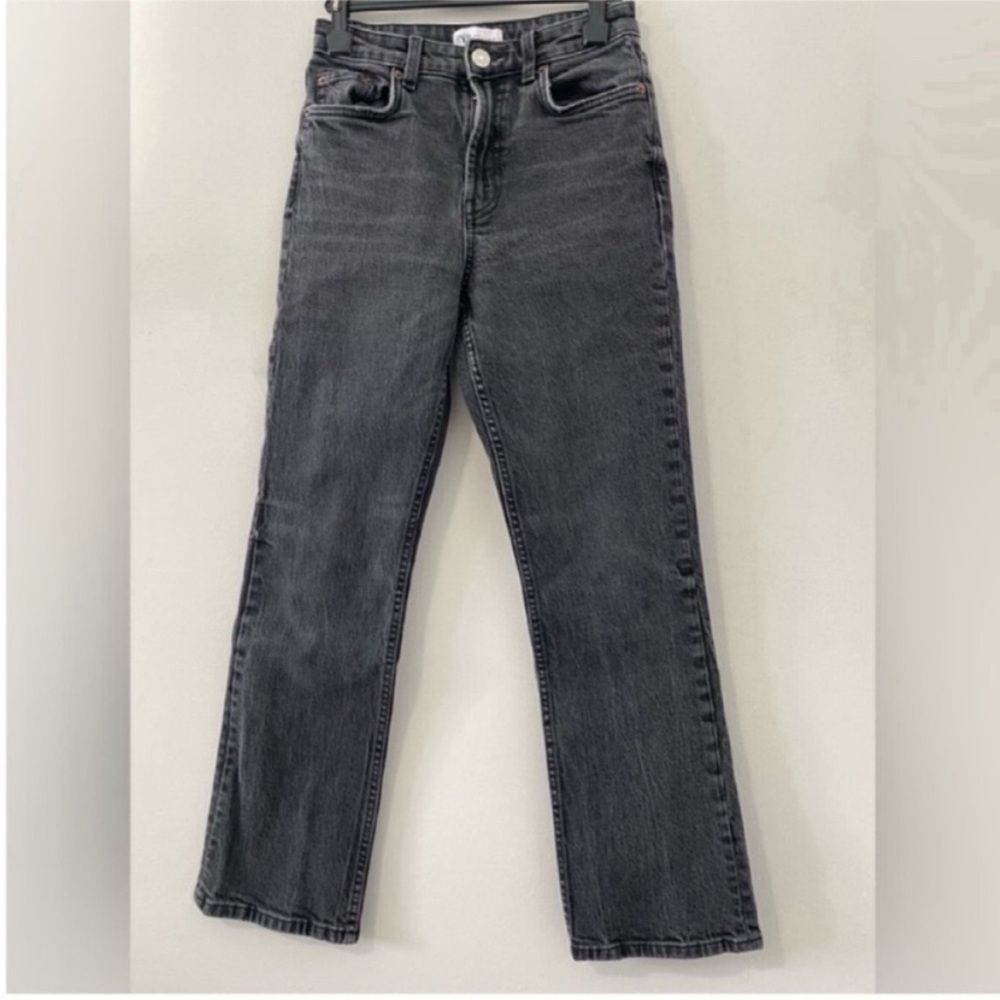 Zara High Rise Black Wash Jeans
